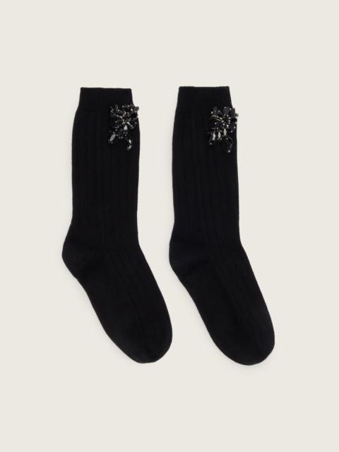 Embellished Rose Ankle Socks