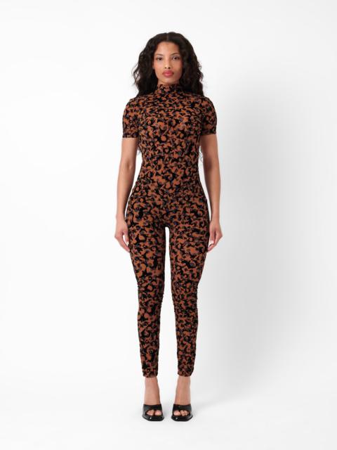 KNOCKOUT JUMPSUIT BROWN LEOPARD PRINT