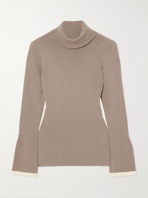 Ravena Ribbed-knit Turtleneck Top