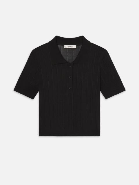 The Ribbed Polo in Black
