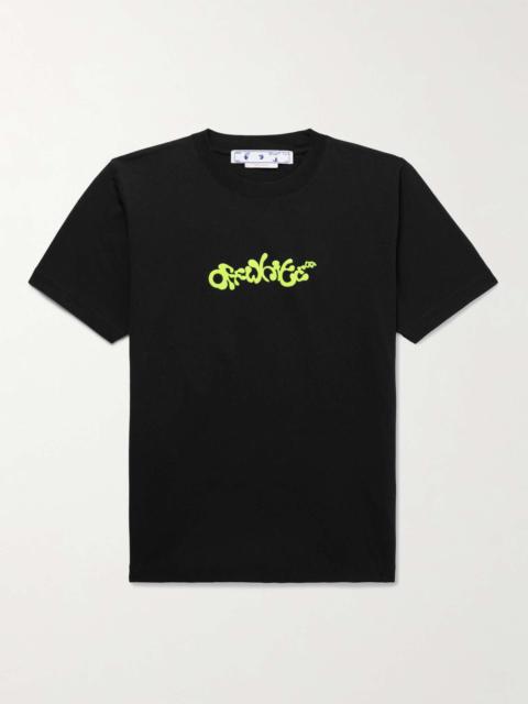 Logo-Flocked Cotton-Jersey T-Shirt