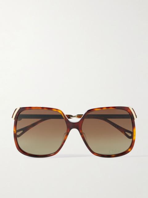 Aly square-frame tortoiseshell acetate and gold-tone sunglasses Tortoiseshell
