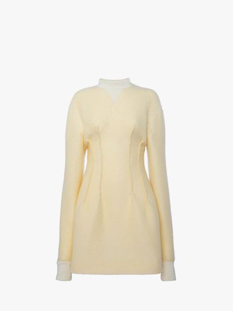 TEXTURED LONG SLEEVE HOURGLASS DRESS