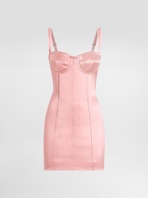 Short satin corset dress