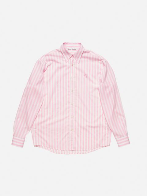Stripe button-up shirt - Pink/white