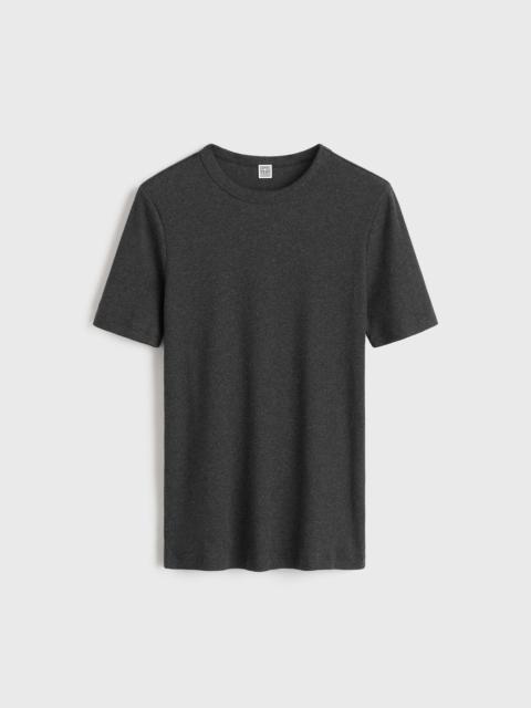 Classic rib tee charcoal melange