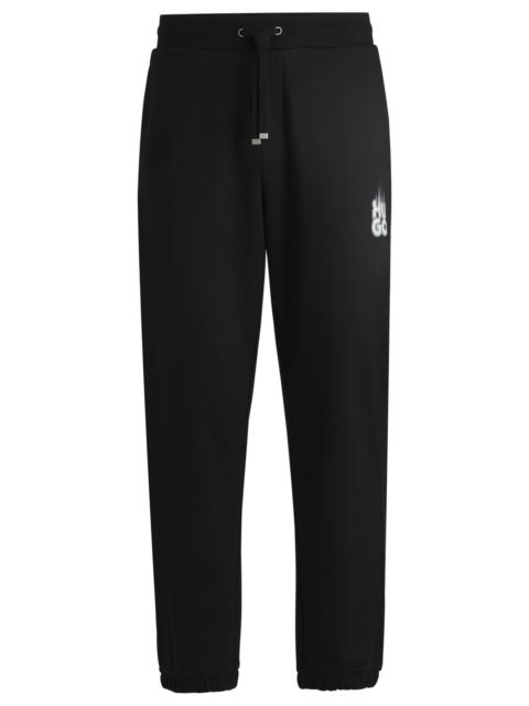 COTTON-TERRY TRACKSUIT BOTTOMS WITH SMOKE LOGO