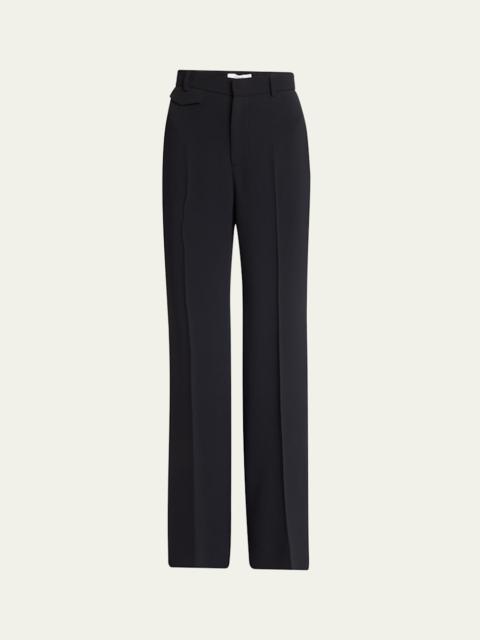 Soft Crepe Wide-Leg Pants
