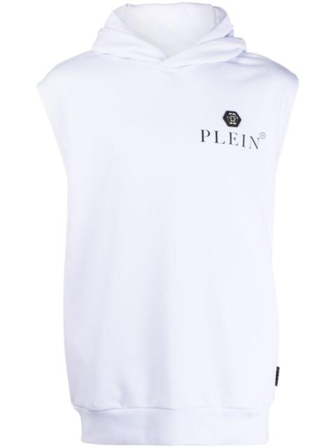 logo-print sleeveless hoodie