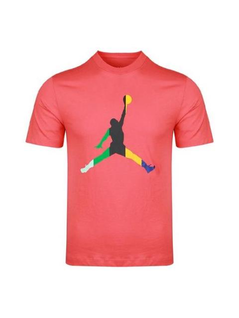 Men's Air Jordan Sport Dna Jumpman Round Neck Short Sleeve Coral Red T-Shirt CU1975-631