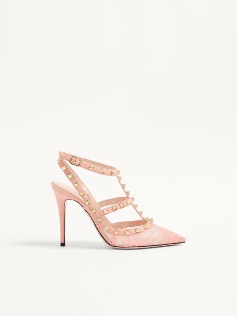 ROCKSTUD LACE PUMP WITH STRAPS 100MM