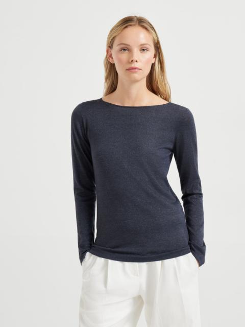 Cashmere and silk sparkling lightweight sweater