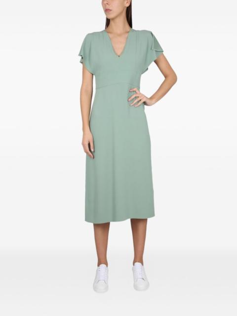 V-neck midi dress