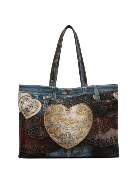 Blue Logo Shoulder Tote