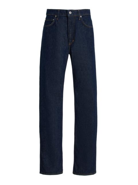 Zurie Stretch High-Rise Straight-Leg Jeans dark wash