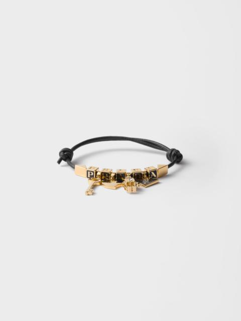 Nappa leather and metal bracelet