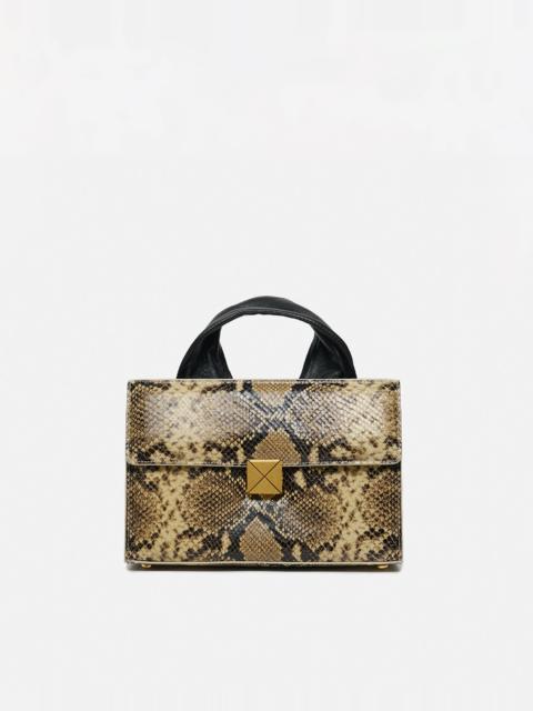 Embossed Leather Top Handle Bag