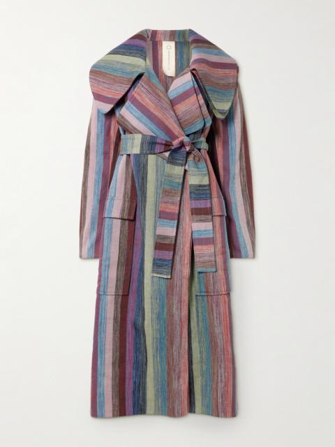 Striped Cotton Trench Coat
