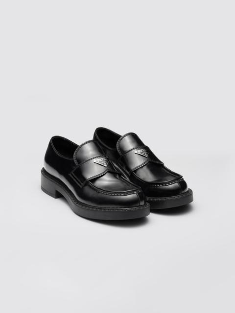 Chocolate brushed leather loafers