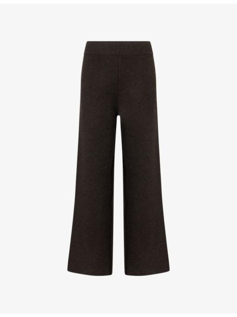 India Wide-Leg Cashmere Trousers