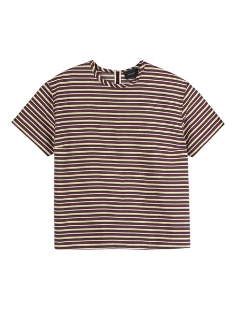 T-shirt Burgundy - Striped poplin
