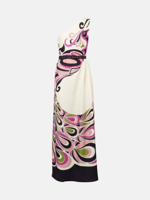 Roy one-shoulder silk twill maxi dress