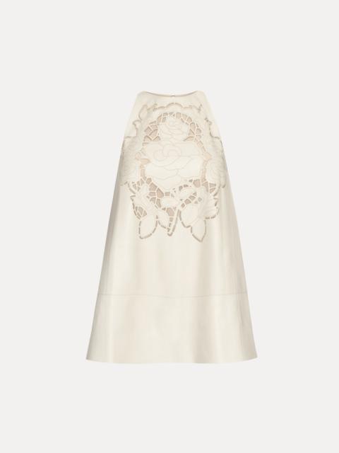 ENGLISH ROSE CUTOUT LEATHER DRESS