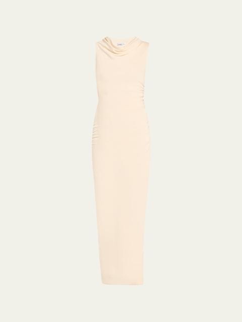 Amali Draped Cowl-Neck Jersey Dress
