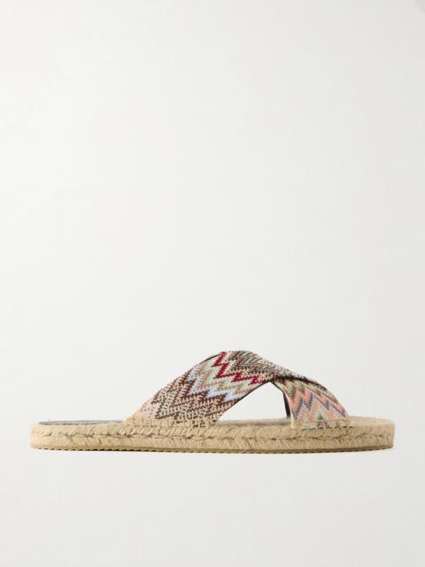 Harlow Woven Striped Espadrilles Sandals