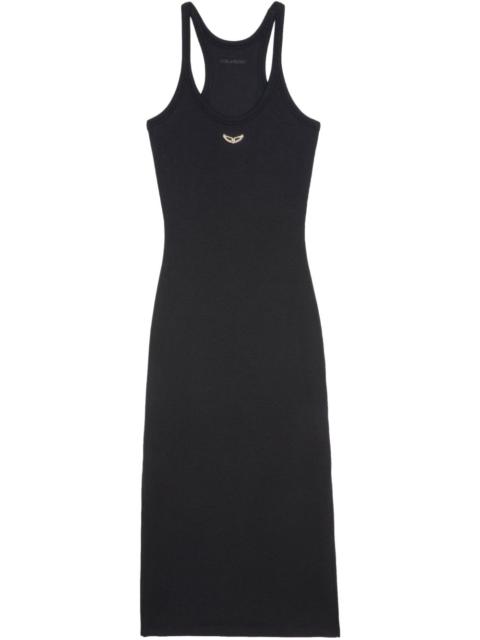 fine-ribbed midi dress