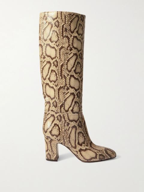 Lavinia snake-effect leather knee-boots Snake print