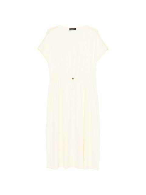 drawstring-waist midi dress