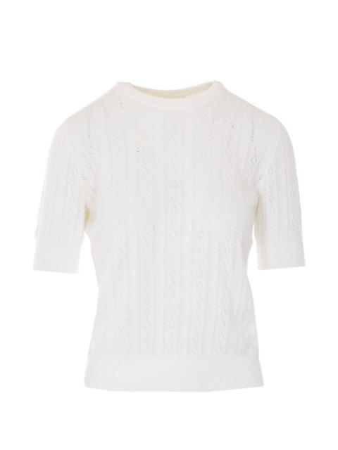 crew-neck short-sleeves sweater