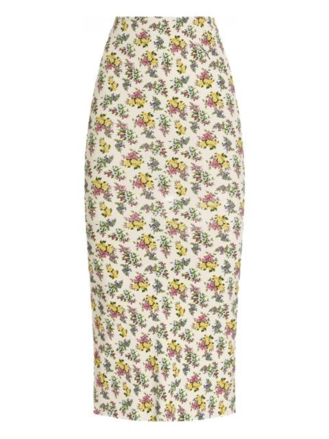floral-print pencil skirt