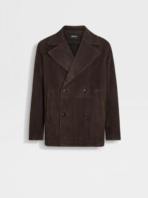 SHEARLING WOOL PEACOAT