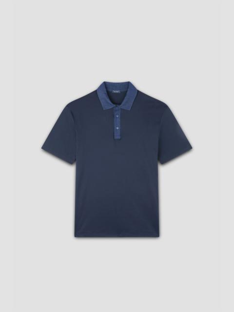 POLO IN AQUA TOUCH COTTON WITH DENIM DETAILS