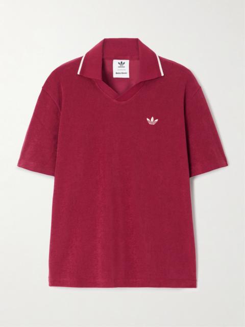 + Wales Bonner Embroidered Cotton-blend Terry Polo Shirt
