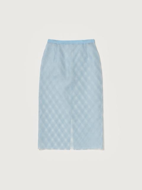 SHEER SILK COTTON CUT JACQUARD PENCIL SKIRT