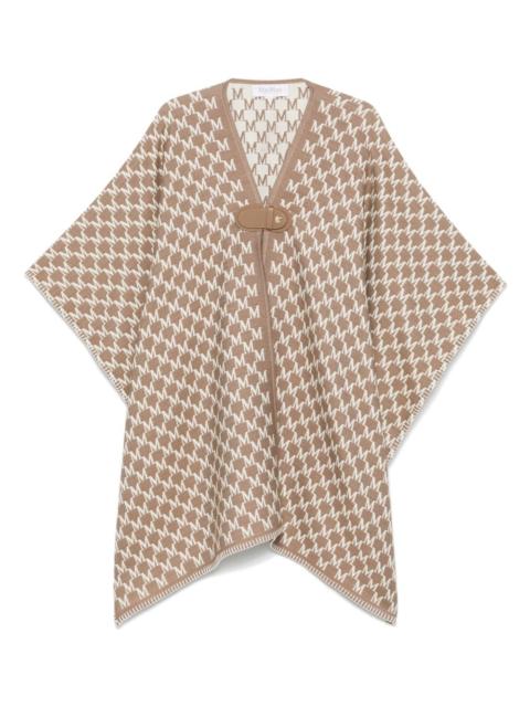 monogram-pattern cape