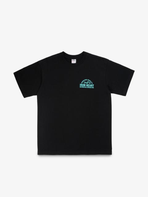 7.5OZ PRINTED LOOPWHEEL CREW NECK T-SHIRT - BLACK