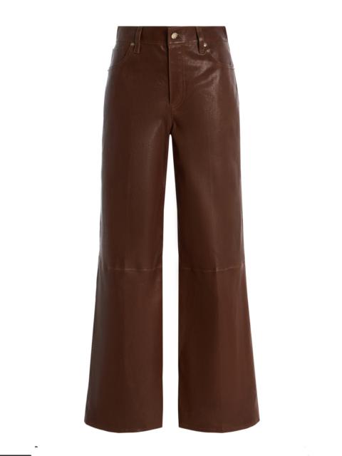 Le Slim Palazzo Leather Jeans brown