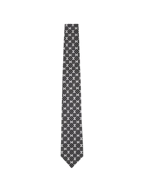 Black & Gray Printed Silk Tie
