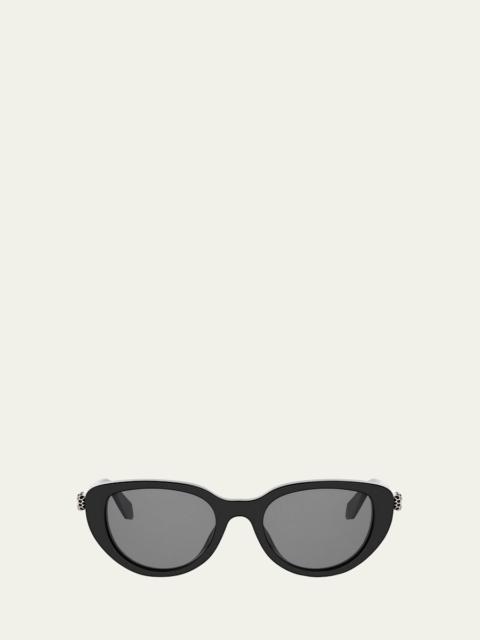 Serpenti Forever 50mm Oval Acetate & Metal Sunglasses