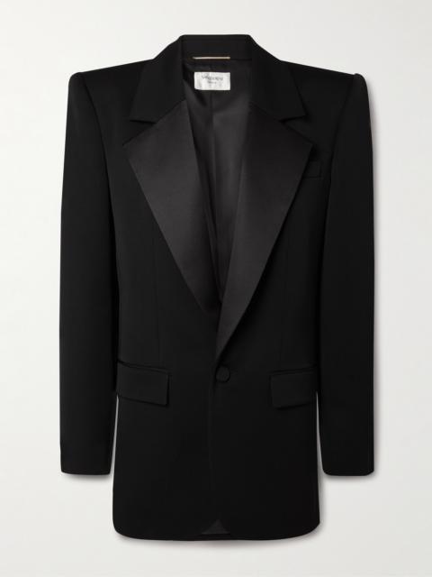 Grain De Poudre Wool And Silk-satin Blazer