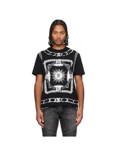 Black Foulard Print T-shirt