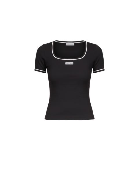Light ribbed jersey squareneck t-shirt organic cotton