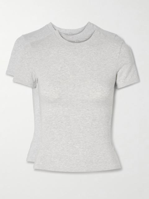 Set of two stretch-cotton jersey T-shirts - Light Heather Grey Light gray