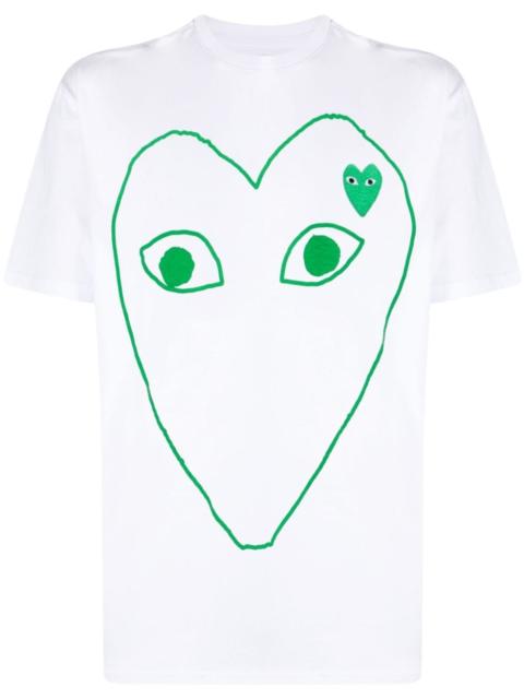 heart-printed T-shirt