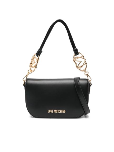 chain-embellished shoulder bag