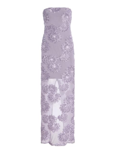 3D Mesh Maxi Dress purple